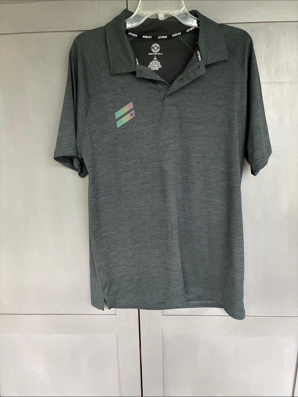 Hurley Men's Charcoal Heather Polo with Subtle Logo